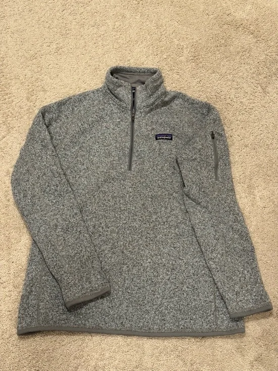 Patagonia Better Sweater 1/4 Zip Fleece Pullover Womens—Birch White - Picture 2 of 9